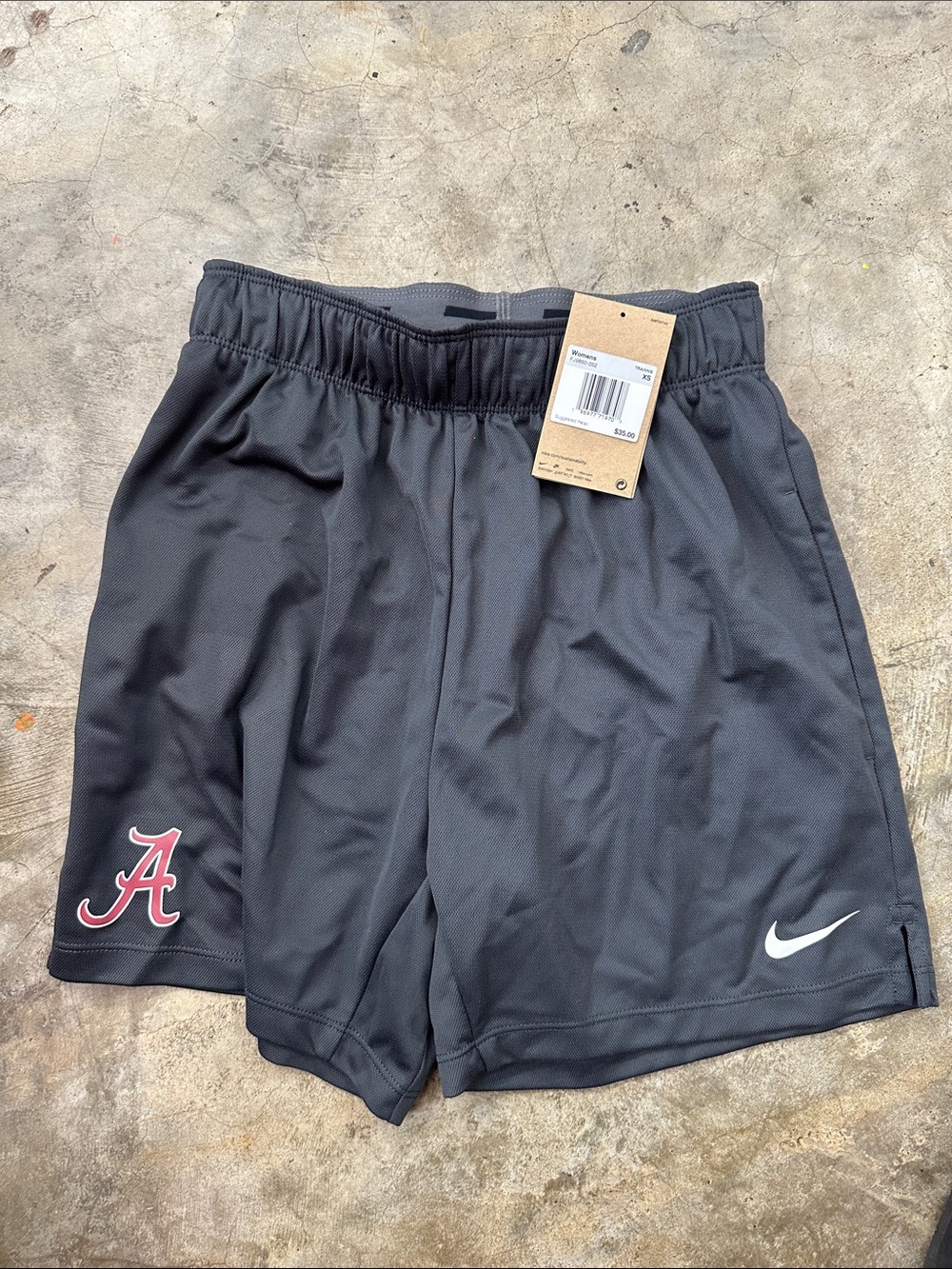 Nike Black Athletic Shorts with Crimson Alabama 'A' Logo